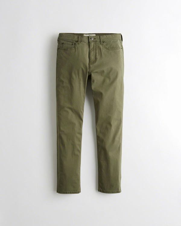 Pantaloni Hollister Uomo Epic Flex Skinny Twill Verde Oliva Italia (149CLSTD)